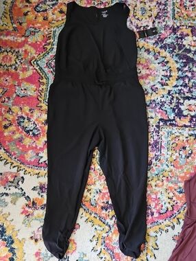 torrid Black Sleeveless Drawstring Active Jumpsuit
